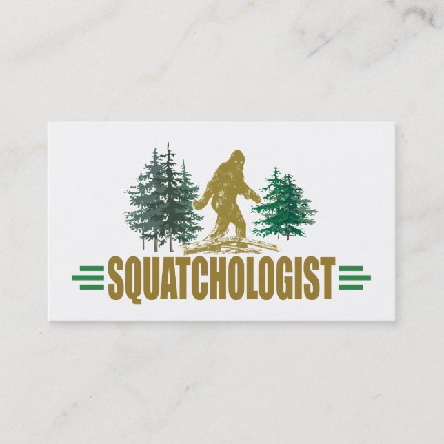 Funny Sasquatch, Squatchin, Squatching, Believer Visitkort (Framsida)