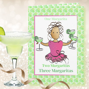 Funny Sassy Margarita Female Tecknad Birthday Kort