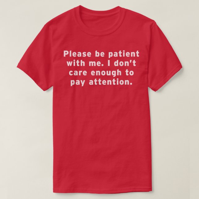 Funny Sassy Sarcastic Edgy ADD ADHD Attention Gift T Shirt (Design framsida)