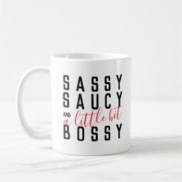 Funny Sassy Saucy Bossy Attitude Typography Kaffemugg