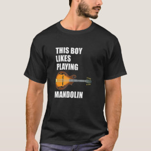 Funny Satt Boy Likes Mandolin Musik noter T Shirt