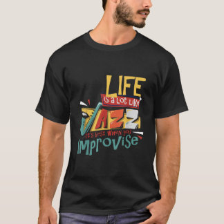 Funny Sax Player presenterar Jazz Music Saxophone T Shirt
