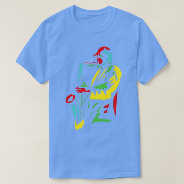 Funny saxofonisk musiker Modern Stil (2) T Shirt (Design framsida)