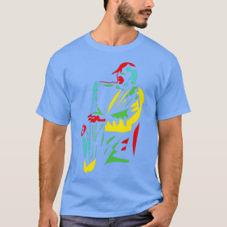 Funny saxofonisk musiker Modern Stil (2) T Shirt