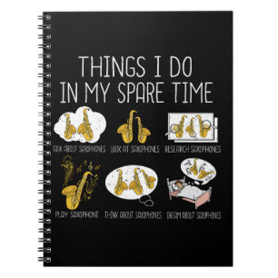 Funny Saxophone Player Gift Manar Jazz Music Anteckningsbok