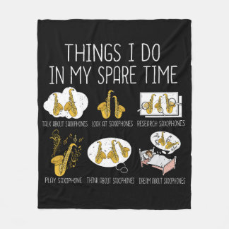 Funny Saxophone Player Gift Manar Jazz Music Fleecefilt