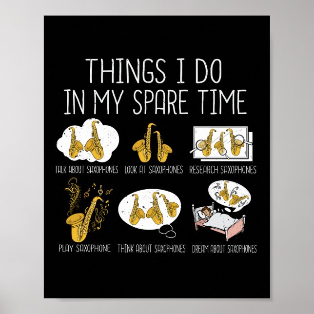 Funny Saxophone Player Gift Manar Jazz Music Poster (Framsidan)