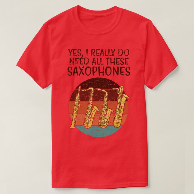 Funny Saxophone T Shirt (Design framsida)