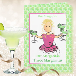 Funny Sayed Female Tecknad Margarita Birthday Kort