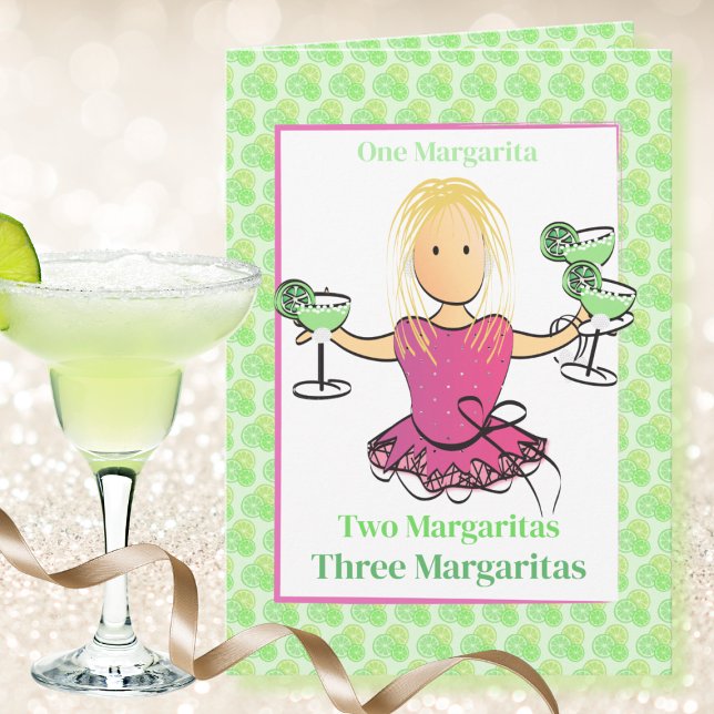 Funny Sayed Female Tecknad Margarita Birthday Kort (Skapare uppladdad)