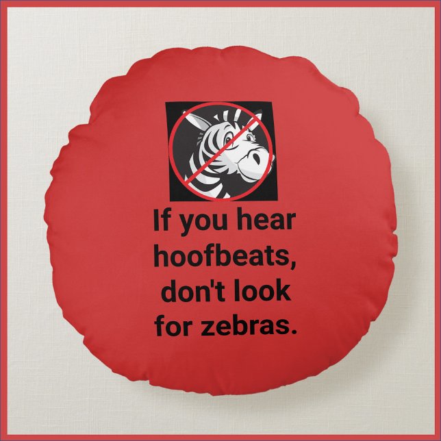 Funny Sayed Red and Black Zebra Rund Kudde (Skapare uppladdad)