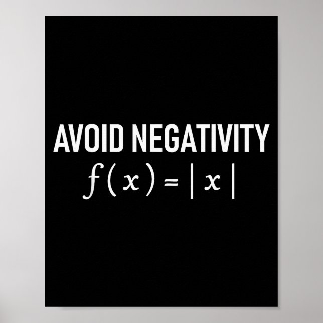 Funny Saying Avoid Negativity Math Equation Men Wo Poster (Framsidan)