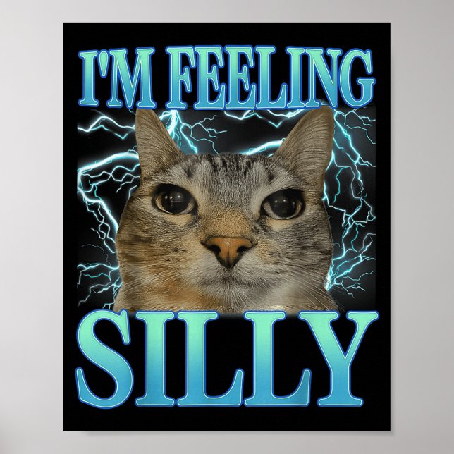 Funny Saying Cat Lover I'm Feeling Silly Cat Meme  Poster (Framsidan)