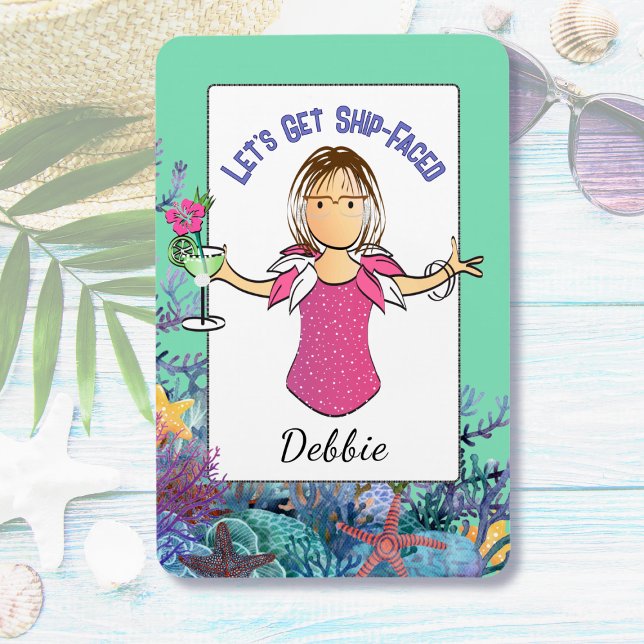 Funny Saying Female Cartoon Fun Tropical Cruise Magnet (Skapare uppladdad)