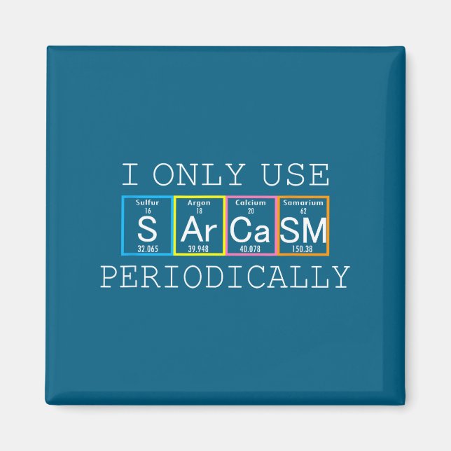 Funny Saying I Only Use Sarcasm Periodically Men W Magnet (Framsidan)