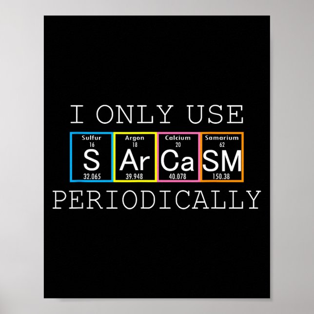 Funny Saying I Only Use Sarcasm Periodically Men W Poster (Framsidan)