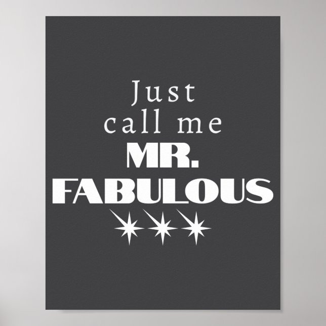 Funny Saying Mr Fabulous Descriptive  Poster (Framsidan)