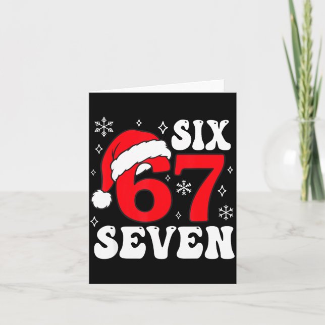Funny Saying Six Seven Christmas 67 Meme Xmas Boys Kort (Framsida)