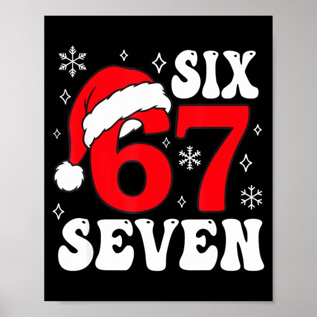 Funny Saying Six Seven Christmas 67 Meme Xmas Boys Poster (Framsidan)
