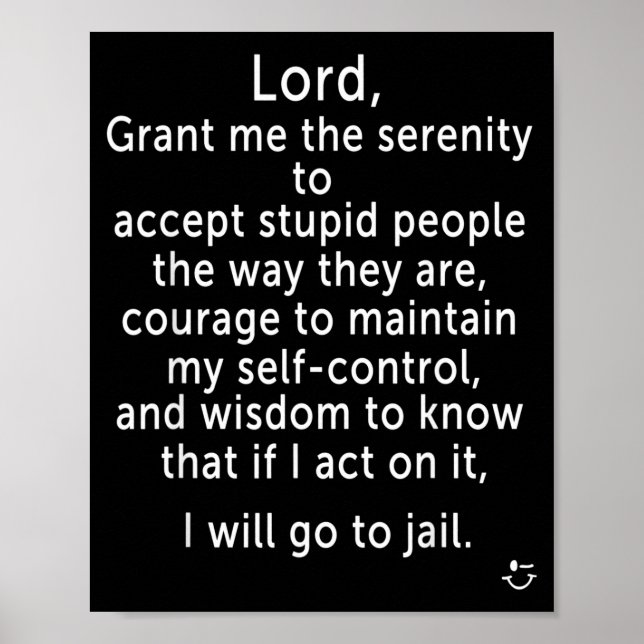 Funny Sayings S - New Serenity Jail Prayer  Poster (Framsidan)