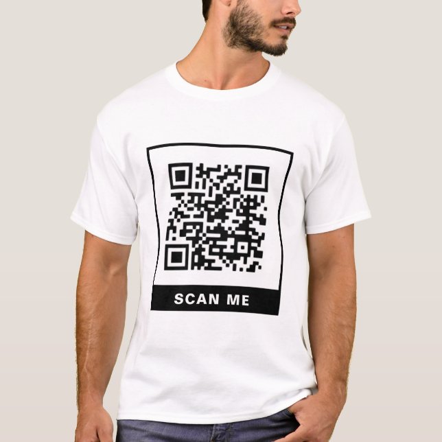 Funny Scan Me QR-Code T-Shirt (Framsida)