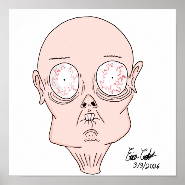 Funny scared cartoon face poster (Framsidan)