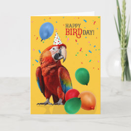 Funny Scarlet Macaw Parrot Birthday Kort