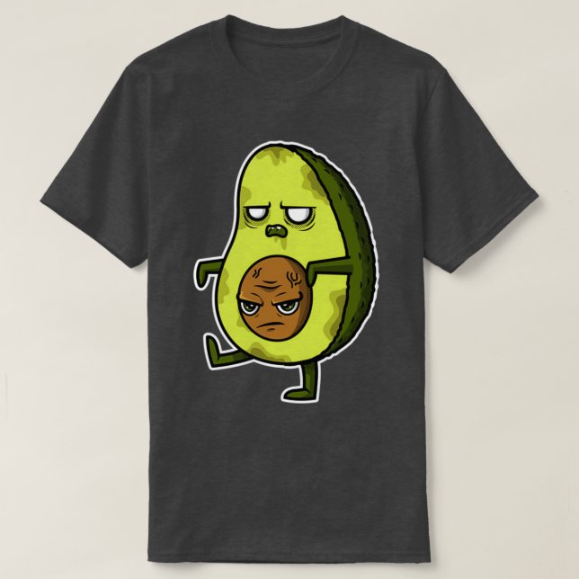 Funny Scary Avocado Slice Monster Organic Food Hea T Shirt (Design framsida)