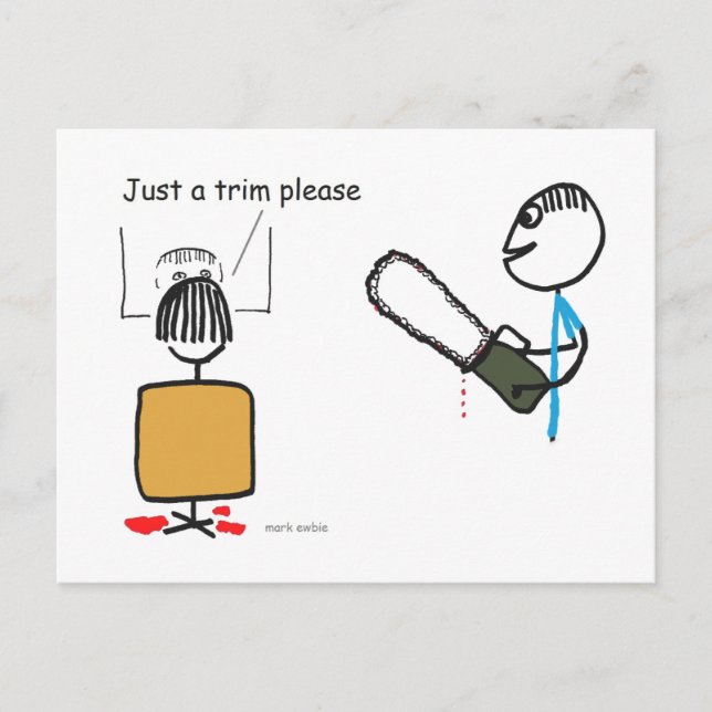 Funny Scary Barber Sweeney Todd Vykort (Framsida)