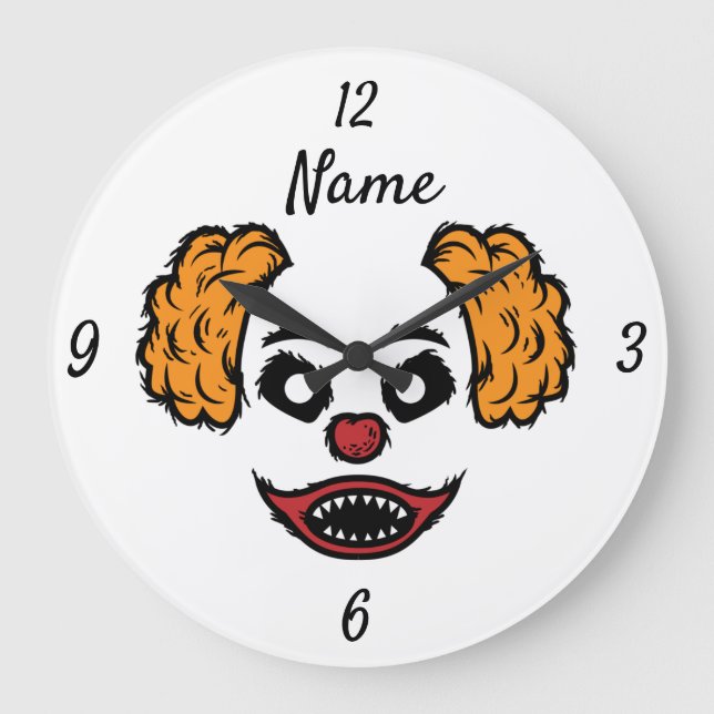 Funny Scary Clown Thunder_Cove Stor Klocka (Framsida)