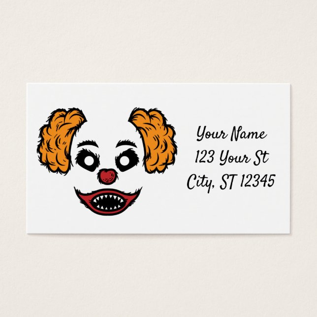 Funny Scary Clown Thunder_Cove Visitkort (Framsidan)