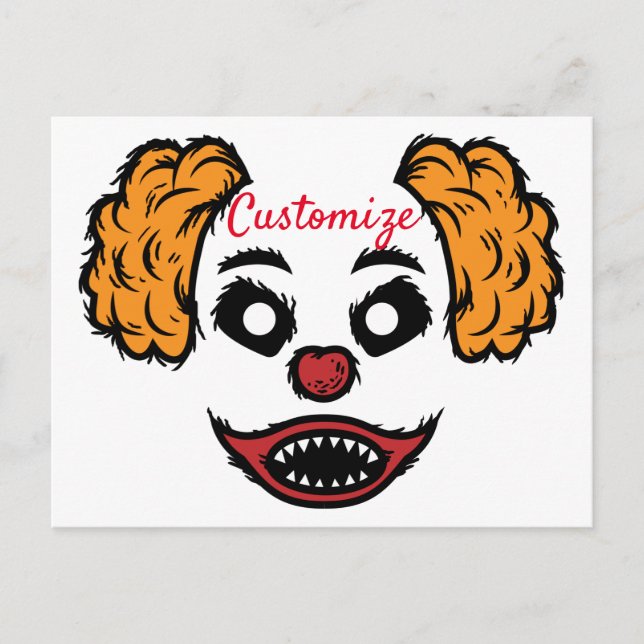 Funny Scary Clown Thunder_Cove Vykort (Framsida)
