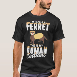 Funny Scary Ferret Human Costume Halloween Women M T Shirt