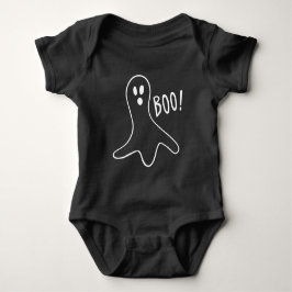 Funny Scary Ghost Halloween fest Black White Tee