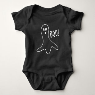 Funny Scary Ghost Halloween fest Black White Tee