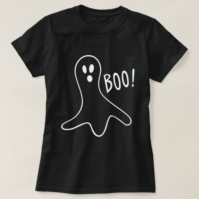 Funny Scary Ghost Halloween fest Black White Tröja (Design framsida)