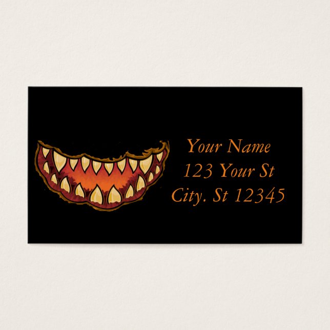 Funny Scary Jack O'lantern Thunder_Cove Visitkort (Framsidan)