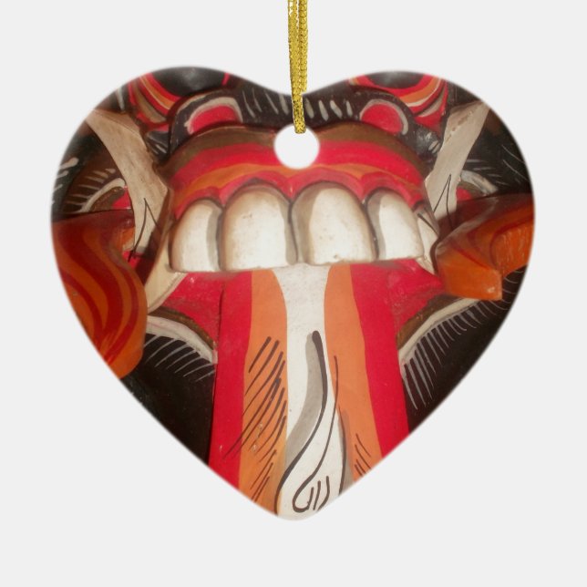 Funny Scary Konstig Tunga Halloween-mask Julgransprydnad Keramik (Framsidan)