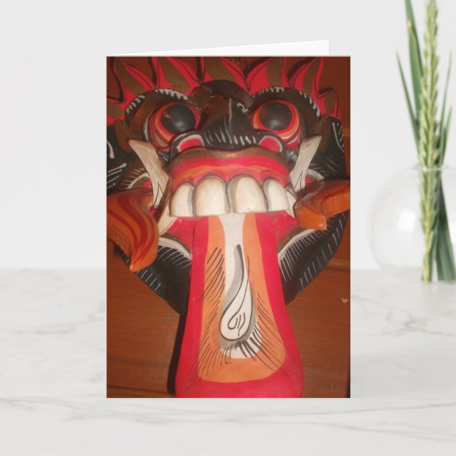 Funny Scary Konstig Tunga Halloween-mask Kort (Framsida)