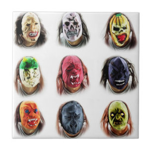Funny Scary Masks Kakelplatta