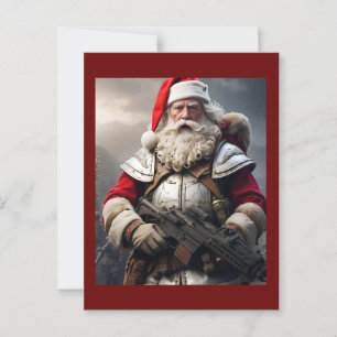 Funny Scary Santa Naughty List Vykort
