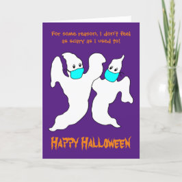 Funny Scary Spöken i Masks Halloween Card Kort