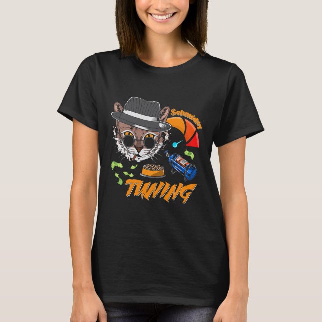 Funny Schmidty Tuning Mad Cat Lovers T Shirt (Framsida)