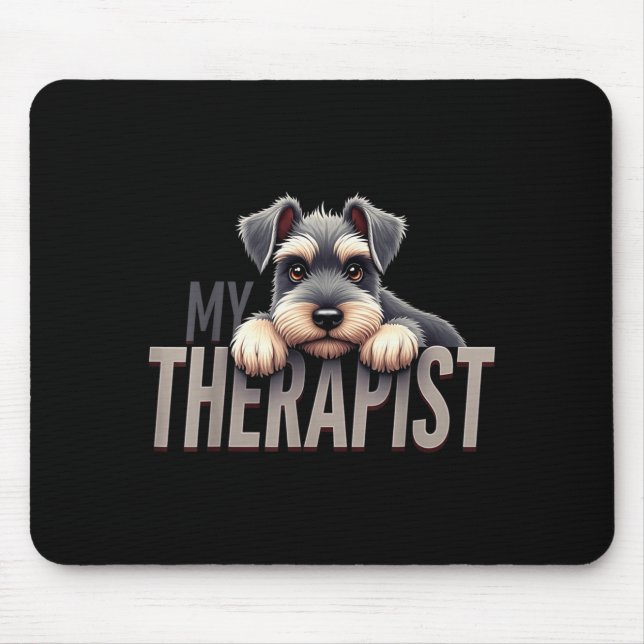 Funny Schnau Puppy My Therast Schnauzer Dog  Musmatta (Framsidan)