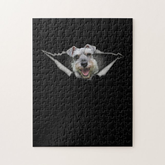 Funny schnauzer Älskare Gift Pussel (Vertikal)