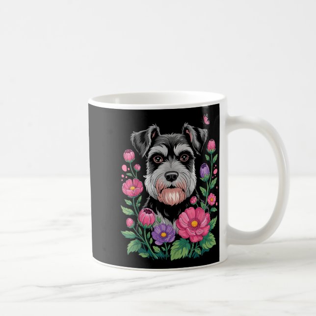 Funny Schnauzer Art For Women Schnauzer Dog Lover  Kaffemugg (Höger)