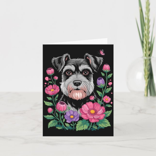 Funny Schnauzer Art For Women Schnauzer Dog Lover  Kort (Framsida)