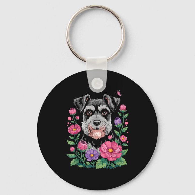 Funny Schnauzer Art For Women Schnauzer Dog Lover  Nyckelring (Framsida)