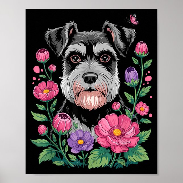 Funny Schnauzer Art For Women Schnauzer Dog Lover  Poster (Framsidan)