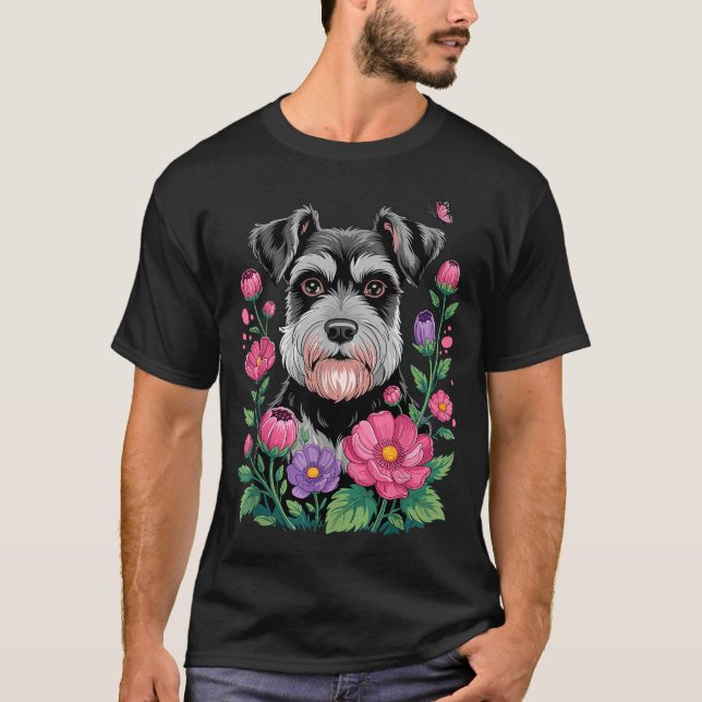 Funny Schnauzer Art For Women Schnauzer Dog Lover  T Shirt (Framsida)